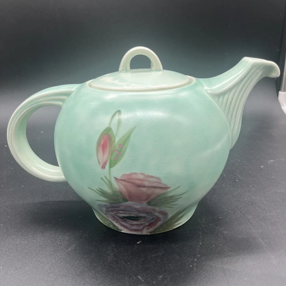 Vintage E Radford Pottery Hand Painted Floral Teapot England Art Deco Shape 340 - Picture 1 of 16